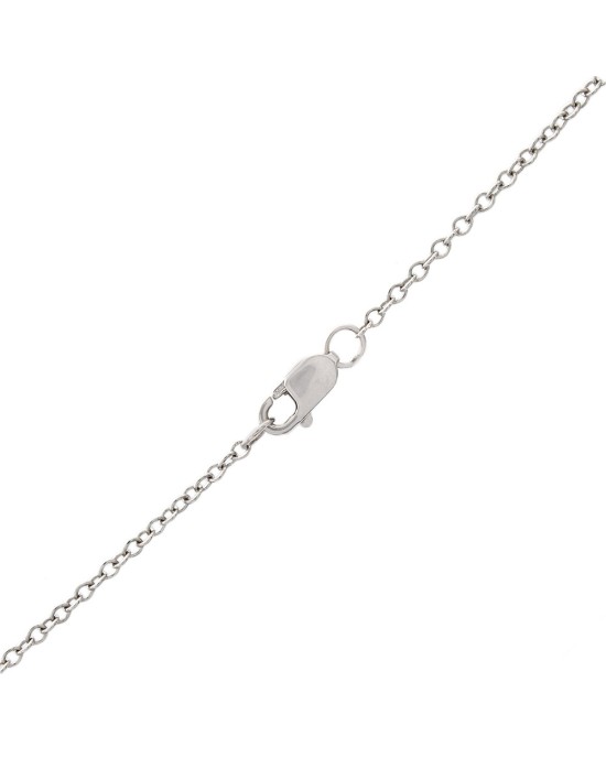 14KW Scroll Heart Diamond Drop Necklace